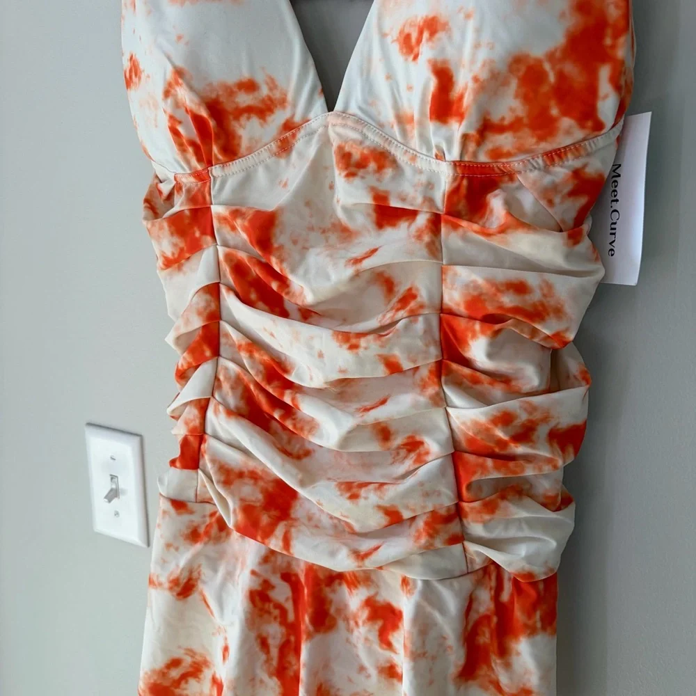 Meet.Curve Tie Dye Printed One Piece Swimdress Size 2XL